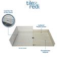 Tile Redi USA Polished Chrome 42 in. ADA Barrier Free Shower Base with Right Hand Drain 