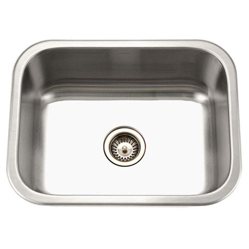 Houzer Stainless Steel 18 ga Single Bowl Undercounter Kitchen Sink 