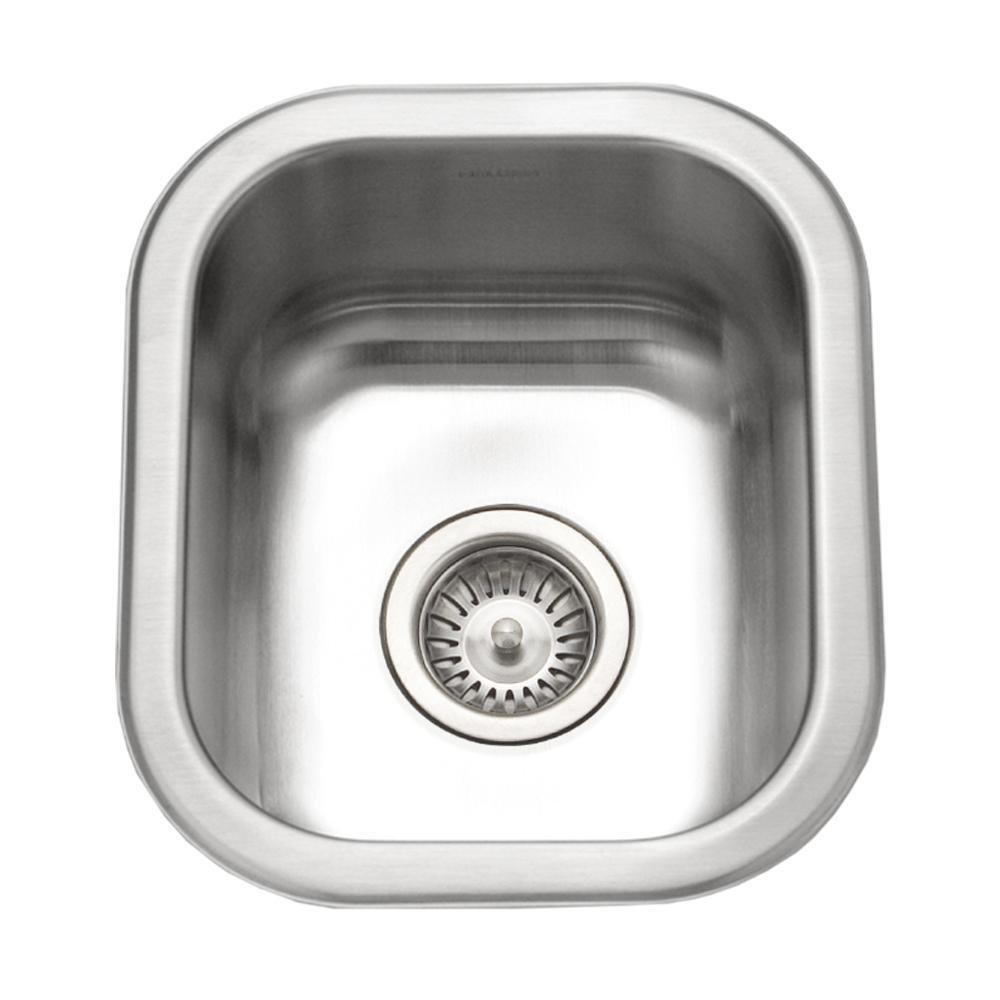 Houzer Lustrous Satin 14-3/8 x 12-1/2 in. Undermount Stainless Steel Bar Sink 