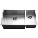 33 x 18 in. No Hole Stainless Steel Double Bowl Undermount Kitchen Sink in Brushed Satin