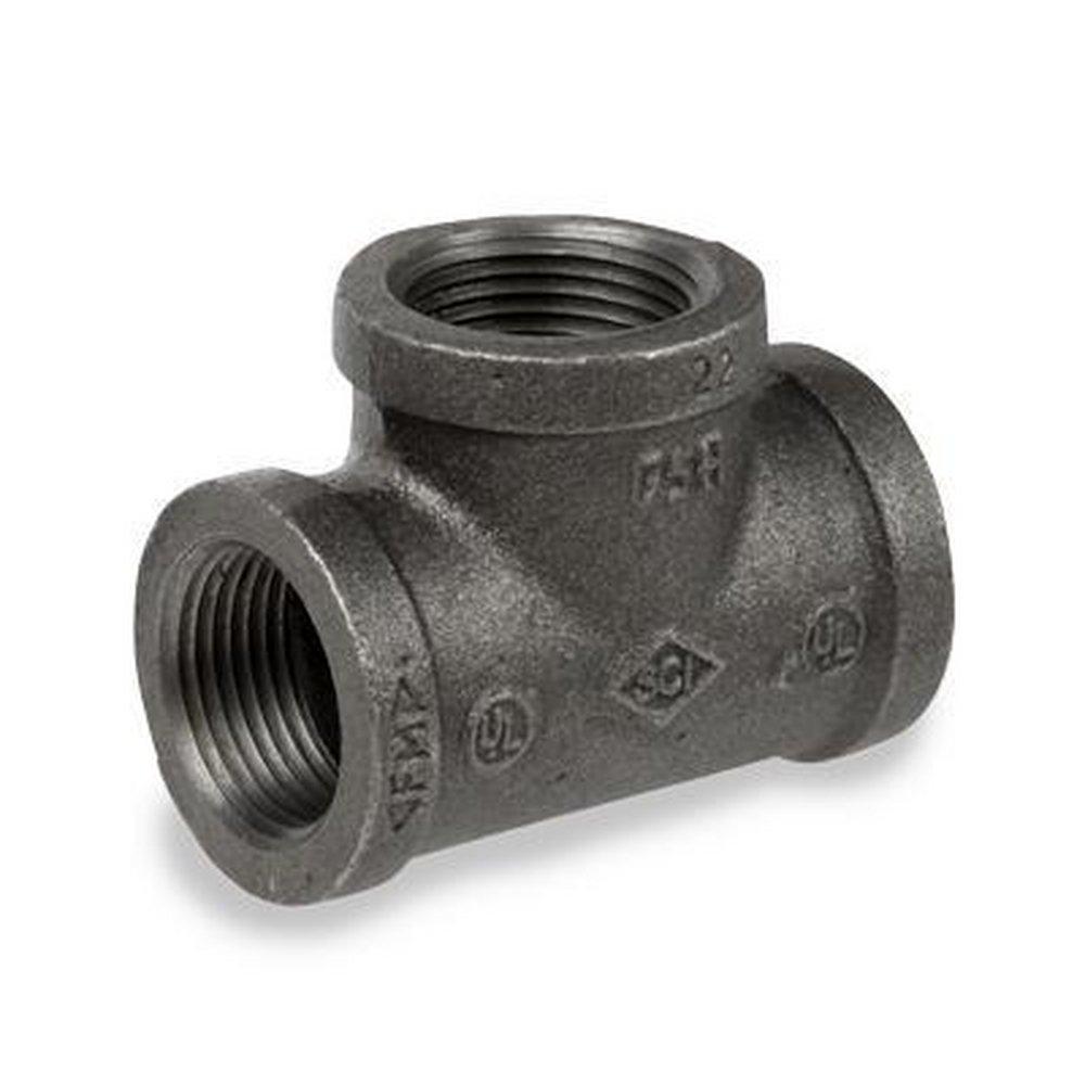 Black 300# Black Ductile Iron Threaded Tee 