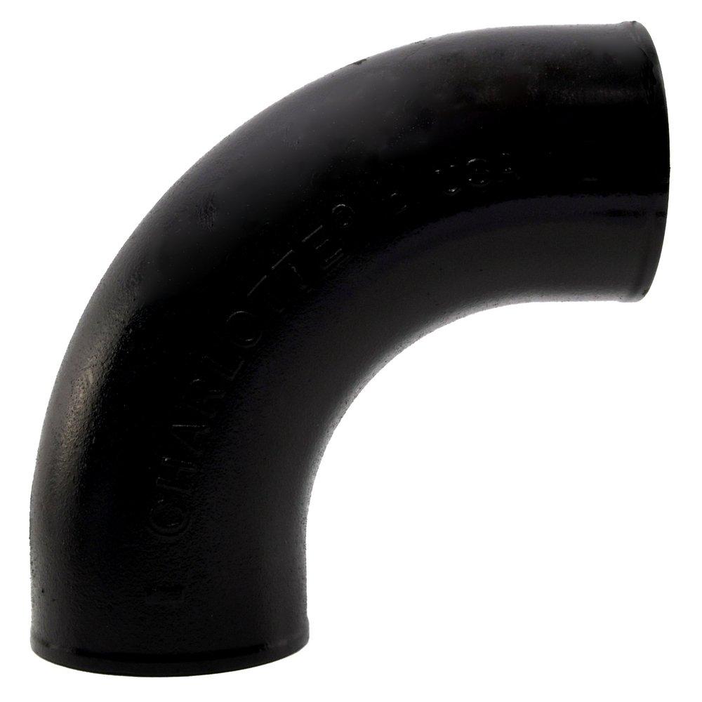 Black No Hub 90 Degree Cast Iron Short Sweep 1/4 Bend 