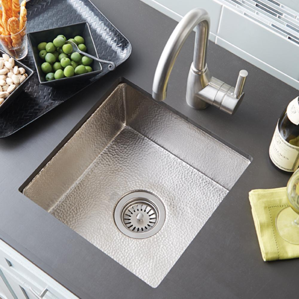 Native Trails Brushed Nickel 15 x 15 in. Undermount Copper Bar Sink 