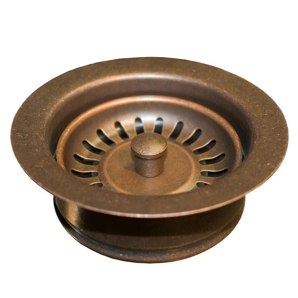 Native Trails Weathered Copper Basket Strainer with Disposer Trim 