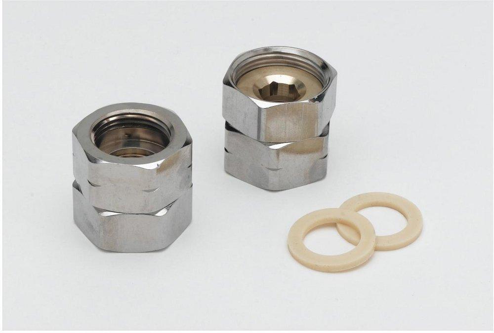 T&S Brass Polished Chrome Wall Mount Faucet Adapter for T&S Faucets to Fisher Inlet Flanges 