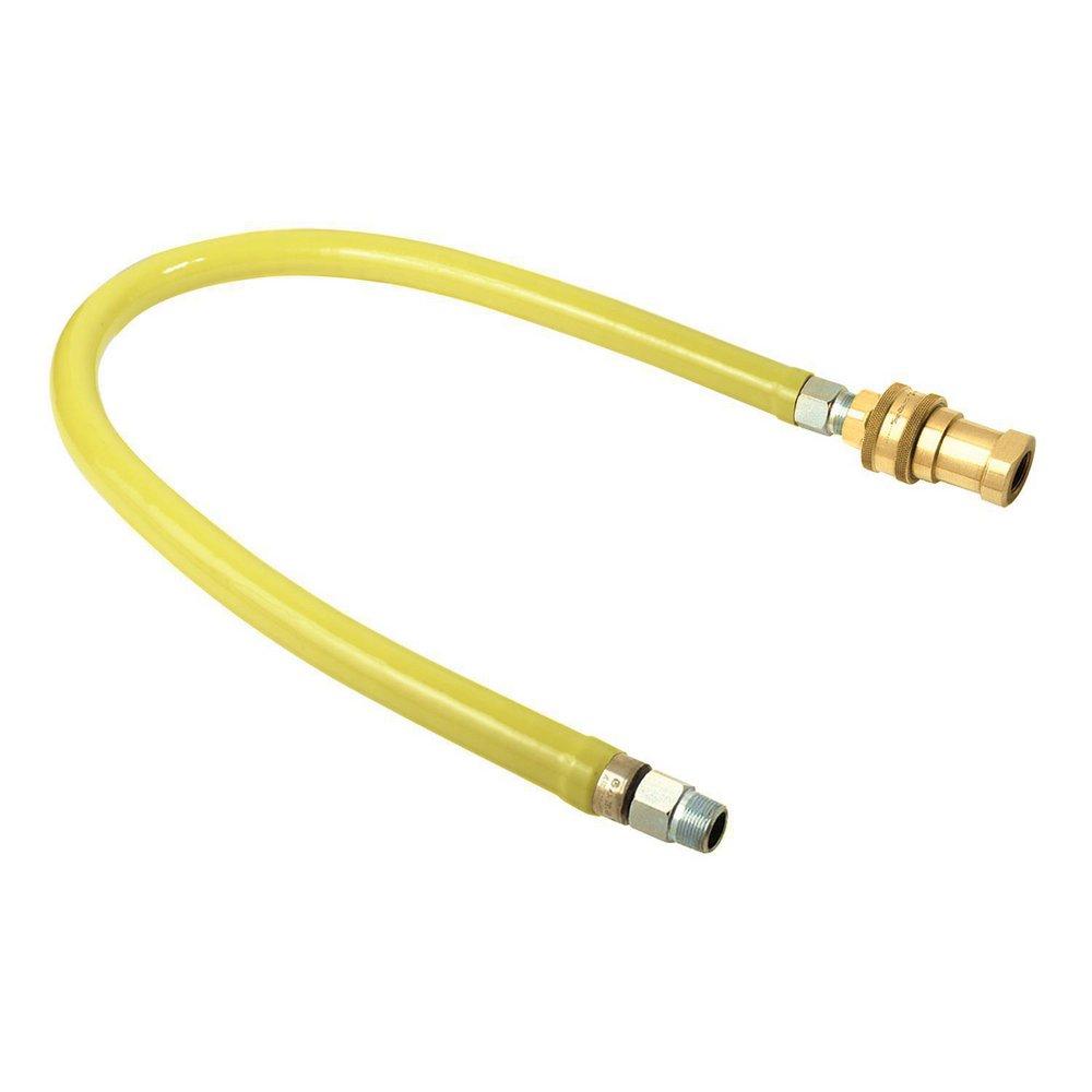T&S Brass Yellow 3/4 in. Reverse Quick Disconnect Gas Hose in Yellow 
