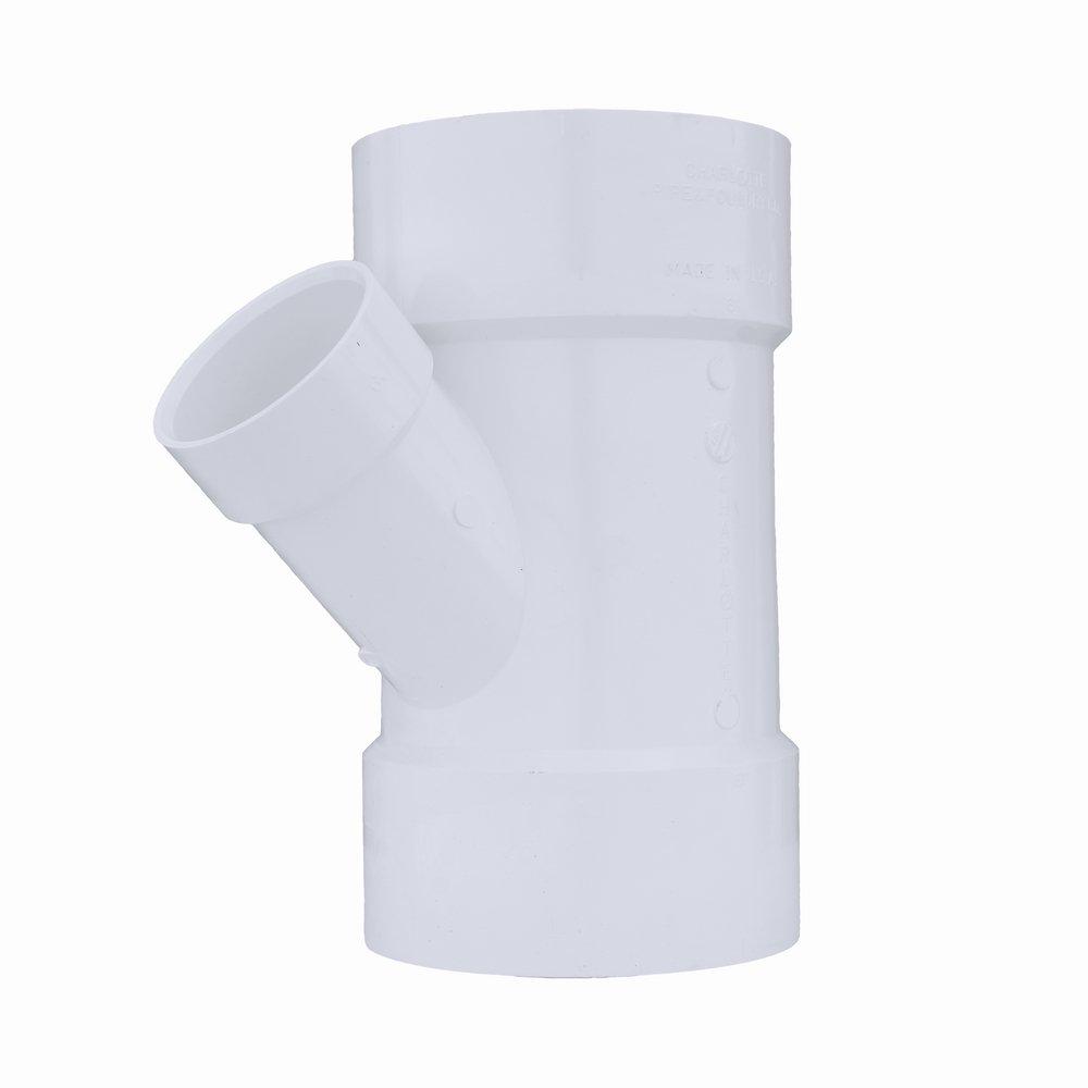 White PVC DWV Wye 