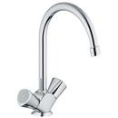 GROHE StarLight&reg; Polished Chrome Two Handle Monoblock Kitchen Faucet 