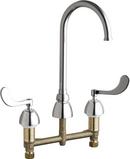 Chicago Faucets Polished Chrome Two Handle Widespread Bathroom Sink Faucet 