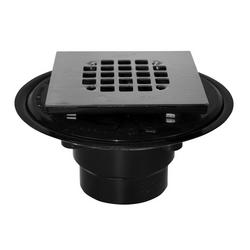 3 in. Threaded ABS Black Shower Drain