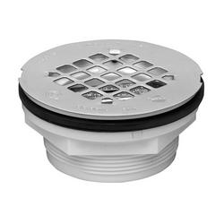 2 in. Threaded ABS Shower Drain in White