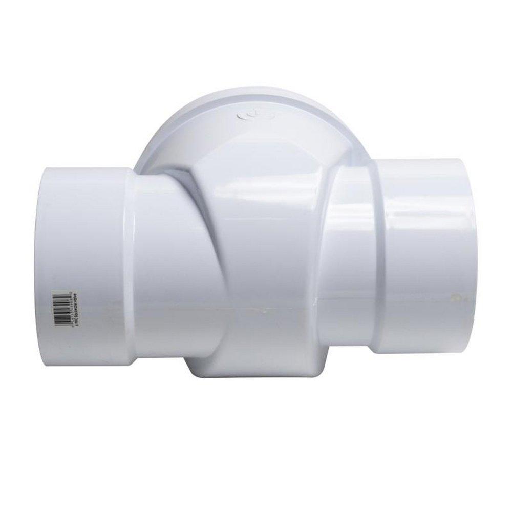 Oatey&reg; White Plastic Hub Backwater Valve 