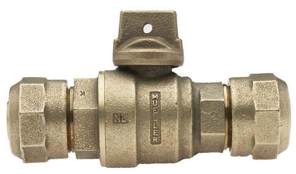 Mueller Company Compression Cast Brass Alloy Ball Curb Valve 