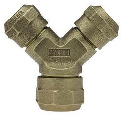 3/4 x 3/4 x 1 in. Compression Brass Reducing Branch Wye