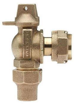 1 in. Flare x Meter Angle Ball Valve with Lock Wing