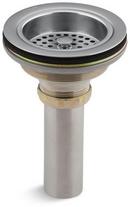 KOHLER Brushed Chrome Brass Basket Strainer with Tailpiece 