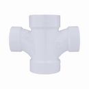 White PVC DWV Double Sanitary Tee 