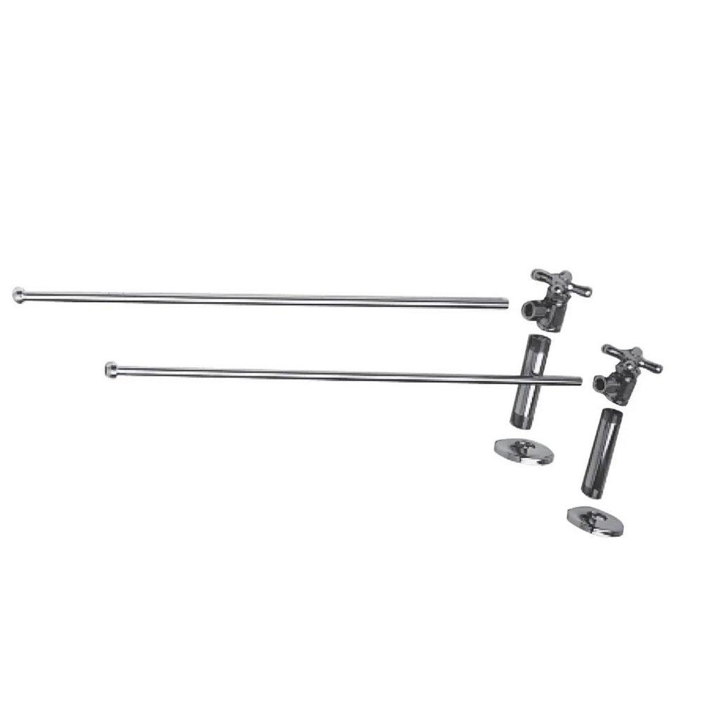 Brasstech Satin Brass - PVD 1/2 in. IPS x 1/2 in. O.D. Lavatory Supply Kit with Cross Handle 