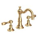 Newport Brass Uncoated Polished Brass - Living Two Handle Widespread Bathroom Sink Faucet Lever Handle 