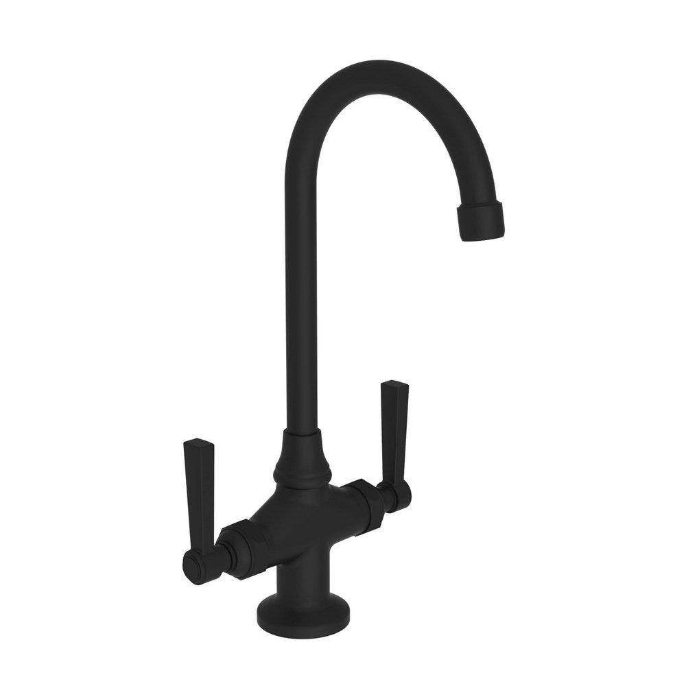 Newport Brass Flat Black Prep Sink or Bar Faucet with Double Lever Handle 