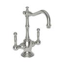 1 gpm 1 Hole Deck Mount Hot and Cold Water Dispenser with Double Lever Handle in Polished Nickel - Natural