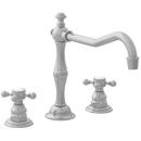 3-Hole Kitchen Faucet with Double Cross Handle in Stainless Steel - PVD