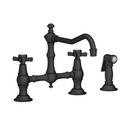 Newport Brass Flat Black Two Handle Bridge Kitchen Faucet 