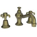 Widespread Bathroom Sink Faucet with Double Cross Handle in Antique Brass