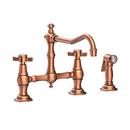 Two Handle Bridge Kitchen Faucet in Antique Copper