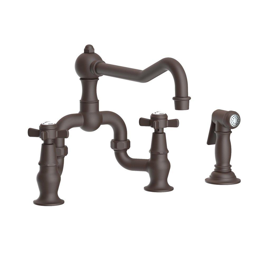 Newport Brass Oil Rubbed Bronze Two Handle Bridge Kitchen Faucet 