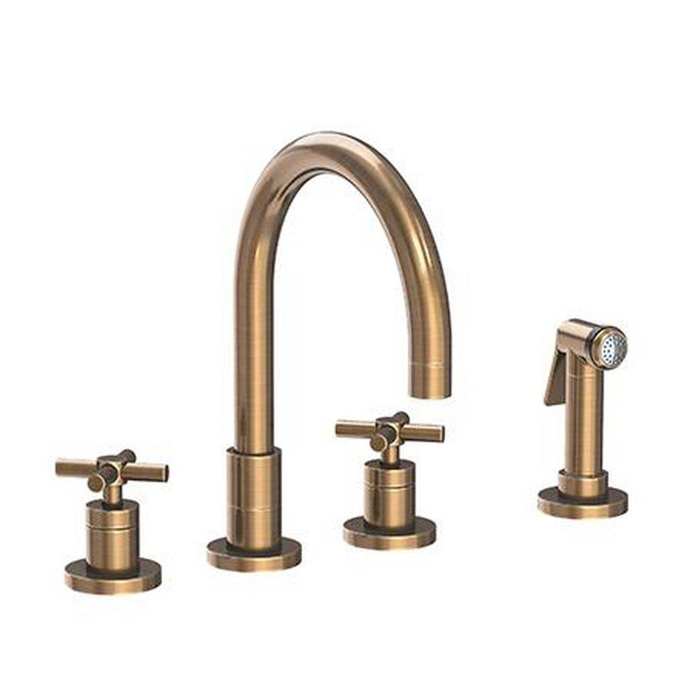 Newport Brass Antique Brass Widespread Kitchen Faucet 