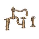 Newport Brass Antique Brass Two Handle Bridge Kitchen Faucet 