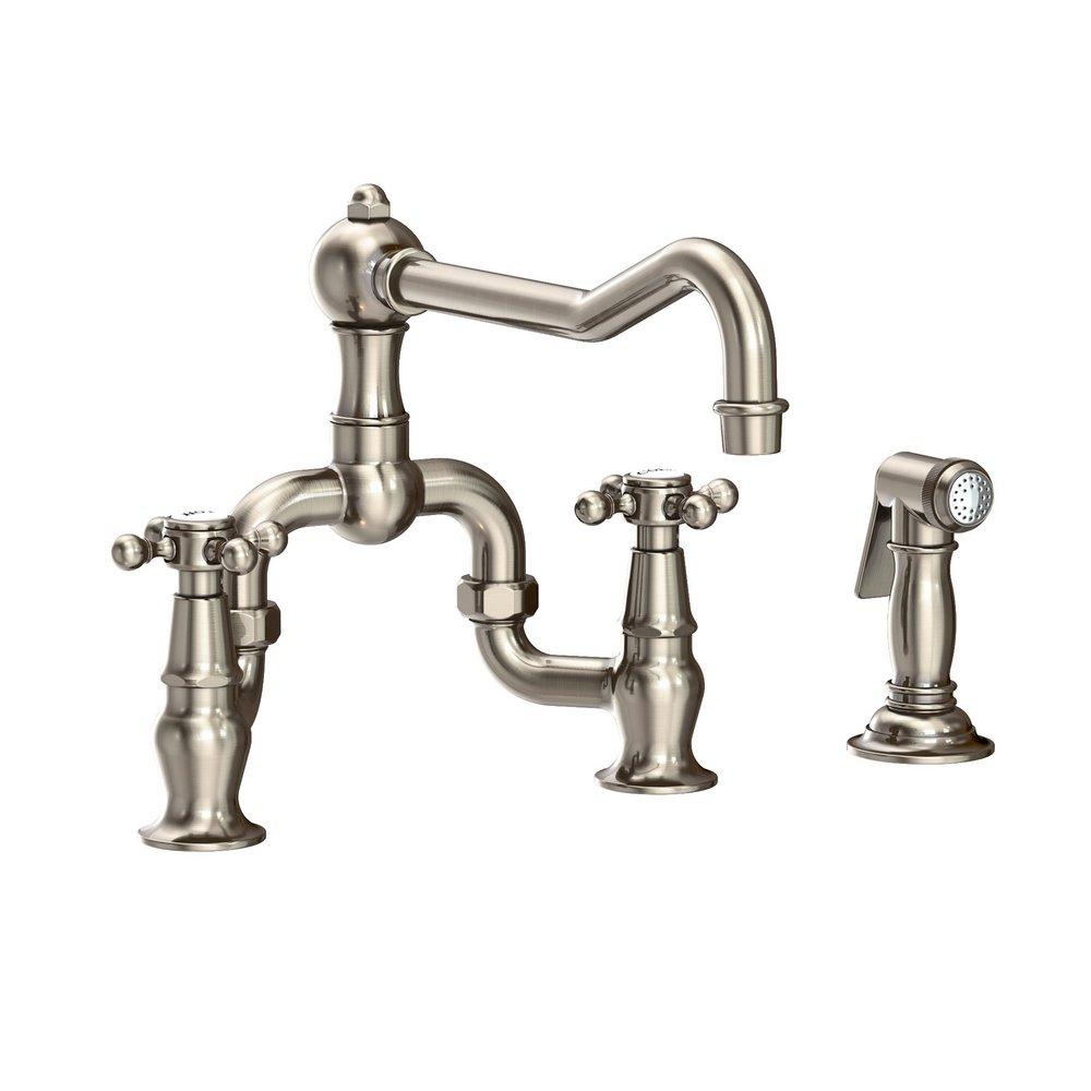 Newport Brass Antique Nickel Two Handle Bridge Kitchen Faucet 