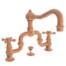 3-Hole Widespread Lavatory Faucet with Double Cross Handle in Polished Copper