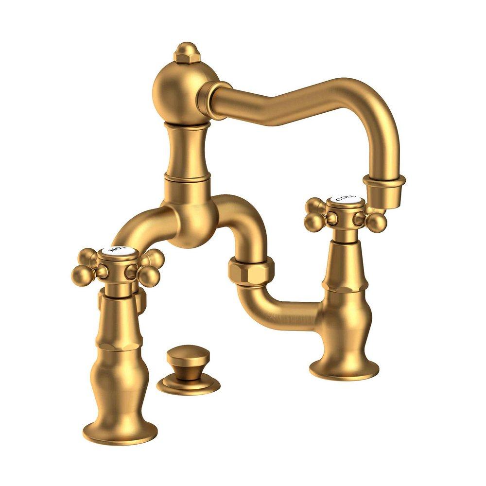 Newport Brass Satin Bronze - PVD Widespread Bathroom Sink Faucet with Double Cross Handle 