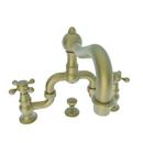 Widespread Bathroom Sink Faucet with Double Cross Handle in Satin Bronze - PVD