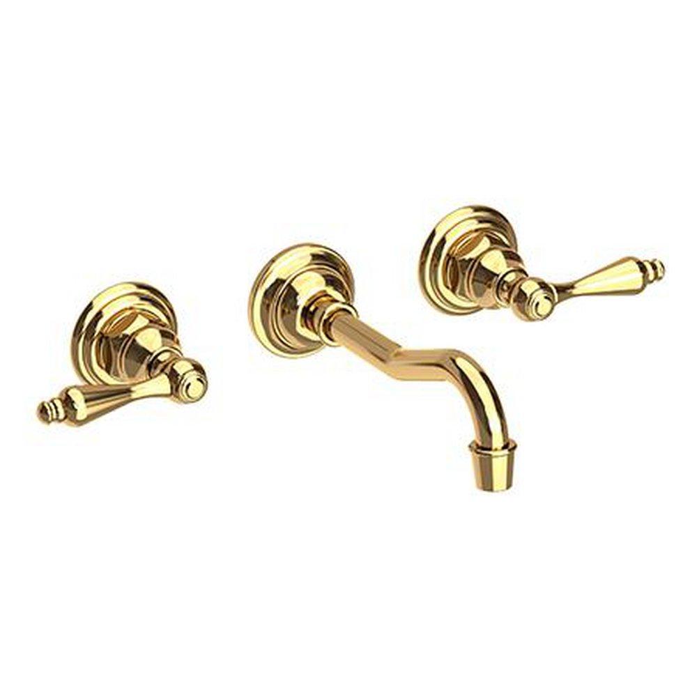Two Handle Bathroom Sink Faucet in Uncoated Polished Brass - Living 