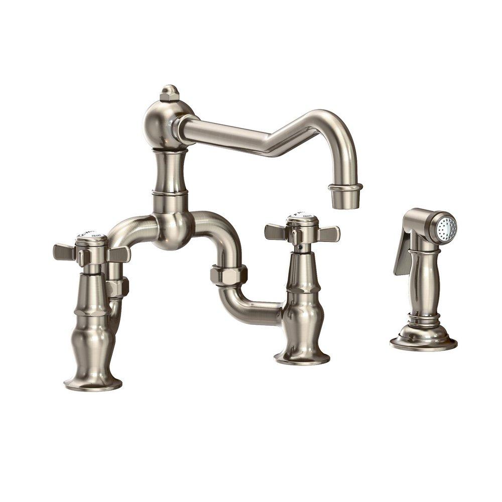 Newport Brass Antique Nickel Two Handle Bridge Kitchen Faucet 