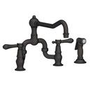 Newport Brass Flat Black Two Handle Bridge Kitchen Faucet 