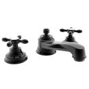 Widespread Bathroom Sink Faucet with Double Cross Handle in Gloss Black