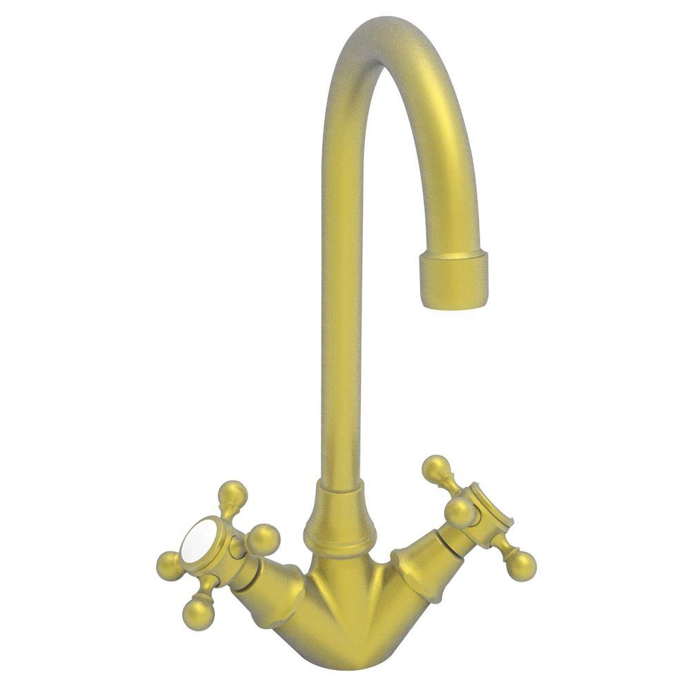 Newport Brass Satin Gold - PVD Bar or Prep Faucet with Single Cross Handle 