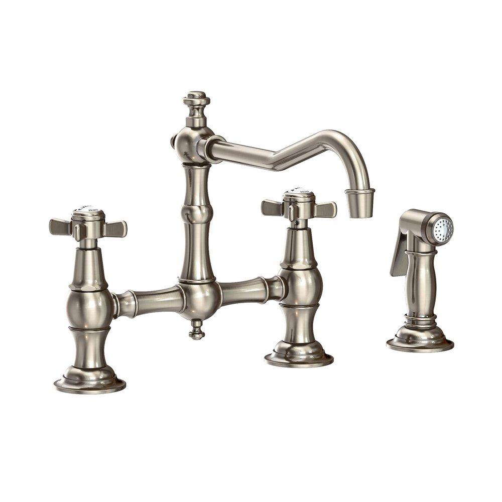 Newport Brass Antique Nickel Two Handle Bridge Kitchen Faucet 