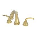 Widespread Bathroom Sink Faucet with Double Lever Handle in Satin Brass - PVD