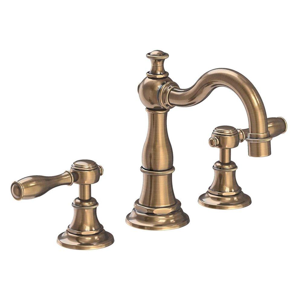 Newport Brass Antique Brass Two Handle Widespread Bathroom Sink Faucet Lever Handle 
