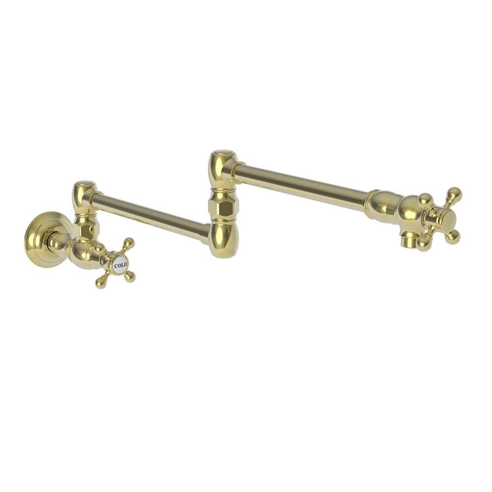 Newport Brass Uncoated Polished Brass - Living Two Handle Cross Pot Filler 