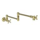 Wall Mount Pot Filler in Uncoated Polished Brass - Living