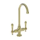 Two Handle Bar Faucet in Unlaquered Brass - Living