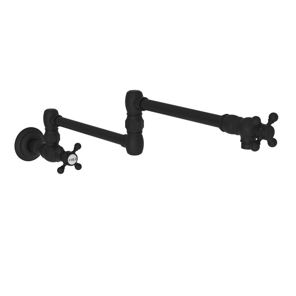 Newport Brass Flat Black Two Handle Cross Pot Filler 