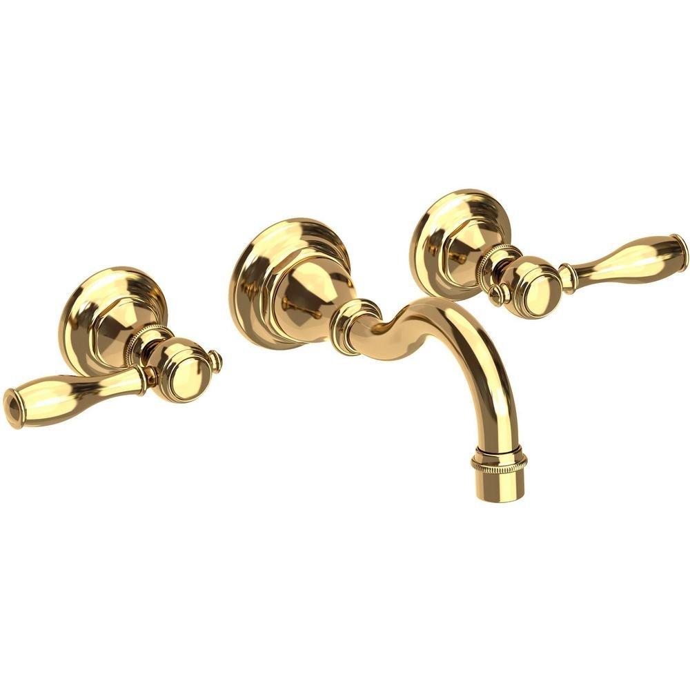 Newport Brass Uncoated Polished Brass - Living Two Handle Widespread Bathroom Sink Faucet Lever Handle 