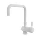 1-Hole Kitchen Faucet with Single Lever Handle in White